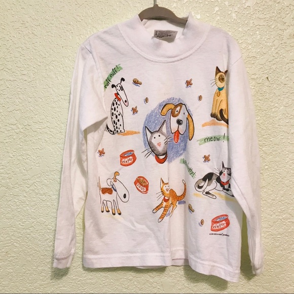 Vintage Other - Vintage kids t shirt long sleeve dogs cats 1999